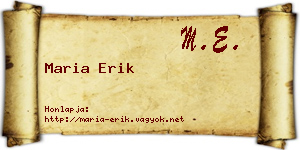 Maria Erik névjegykártya